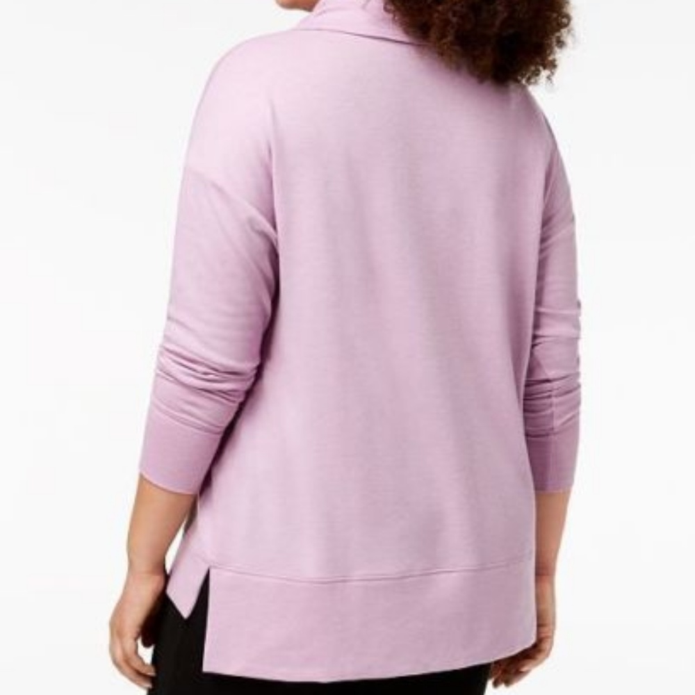 Plus Size Cowl-Neck Long Sleeve Top Tunic - Picture 2 of 4